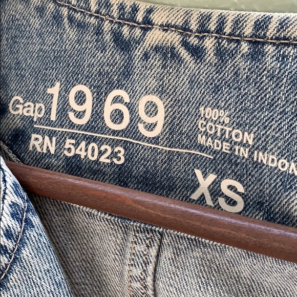 Gap Cropped Moto Denim Jacket Light Blue XS - Picture 3 of 5